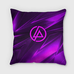 Подушка квадратная Linkin park neon stripes logo, цвет: 3D-принт