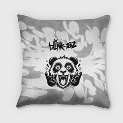 Подушка квадратная Blink 182 рок панда на светлом фоне, цвет: 3D-принт