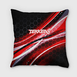 Подушка квадратная Tekken 8 огненное лого файтинг, цвет: 3D-принт