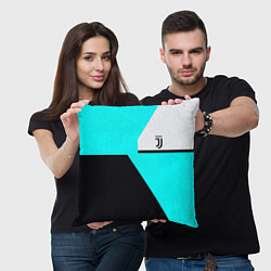 Подушка квадратная Juventus sport geometry fc, цвет: 3D-принт — фото 2