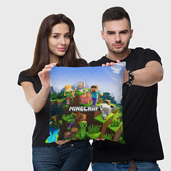 Подушка квадратная Minecraft pixel world, цвет: 3D-принт — фото 2