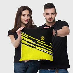 Подушка квадратная Borussia текстура спорт, цвет: 3D-принт — фото 2