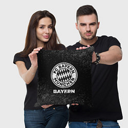 Подушка квадратная Bayern с потертостями на темном фоне, цвет: 3D-принт — фото 2