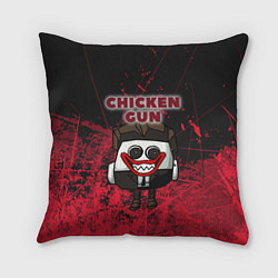 Подушка квадратная Chicken gun clown, цвет: 3D-принт