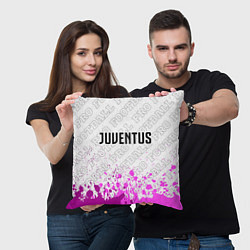 Подушка квадратная Juventus pro football посередине, цвет: 3D-принт — фото 2