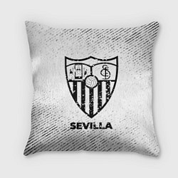 Подушка квадратная Sevilla с потертостями на светлом фоне, цвет: 3D-принт