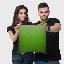 Подушка квадратная Градиент яблочный зелёный, цвет: 3D-принт — фото 2