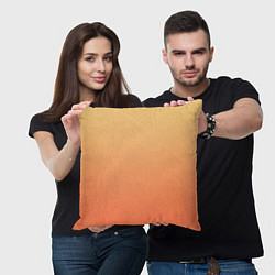 Подушка квадратная Градиент солнечный жёлто-оранжевый приглушённый, цвет: 3D-принт — фото 2