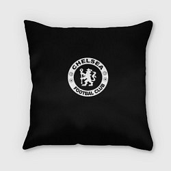 Подушка квадратная Chelsea fc белое лого, цвет: 3D-принт