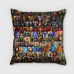 Подушка квадратная Портреты всех героев, цвет: 3D-принт
