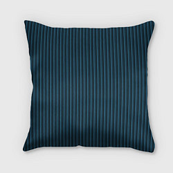Подушка квадратная Тёмно-бирюзовый в полоску, цвет: 3D-принт