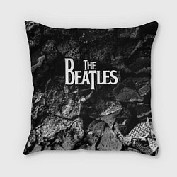 Подушка квадратная The Beatles black graphite, цвет: 3D-принт