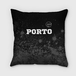Подушка квадратная Porto sport на темном фоне посередине, цвет: 3D-принт