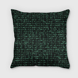 Подушка квадратная Мозаика тёмно-зелёный, цвет: 3D-принт