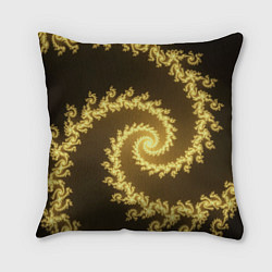 Подушка квадратная Желтая спираль фракталов, цвет: 3D-принт