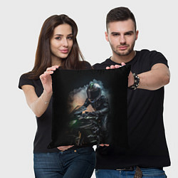 Подушка квадратная Мотоциклист на мотоцикле, цвет: 3D-принт — фото 2