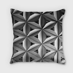Подушка квадратная Черно белый узор, цвет: 3D-принт