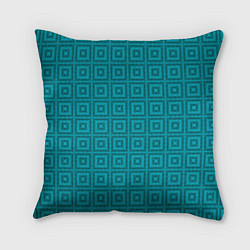 Подушка квадратная Геометрический синий узор, цвет: 3D-принт
