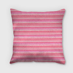 Подушка квадратная Нежный розовый полосатый, цвет: 3D-принт