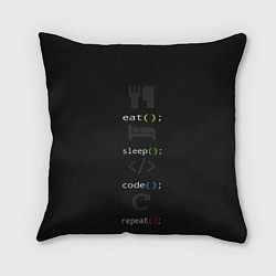 Подушка квадратная Будни программиста, цвет: 3D-принт