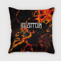 Подушка квадратная Led Zeppelin red lava, цвет: 3D-принт