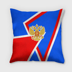 Подушка квадратная Герб России - патриотические цвета, цвет: 3D-принт