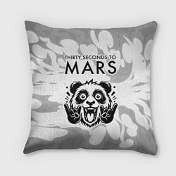 Подушка квадратная Thirty Seconds to Mars рок панда на светлом фоне, цвет: 3D-принт