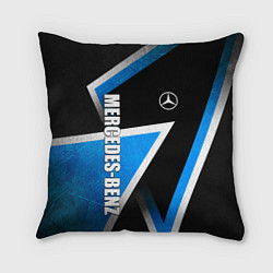Подушка квадратная Mercedes - blue metal, цвет: 3D-принт