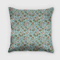 Подушка квадратная Паттерн цветочный из сирени, цвет: 3D-принт