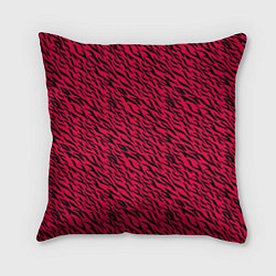 Подушка квадратная Яркий чёрно-розовый шкура, цвет: 3D-принт