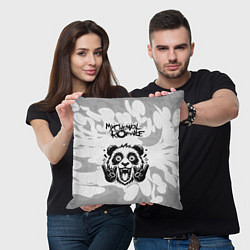 Подушка квадратная My Chemical Romance рок панда на светлом фоне, цвет: 3D-принт — фото 2