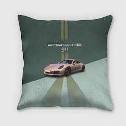 Подушка квадратная Спортивный автомобиль Порше 911, цвет: 3D-принт
