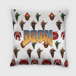 Подушка квадратная Doom 1993 паттерн, цвет: 3D-принт