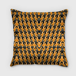 Подушка квадратная Чёрно-жёлтый паттерн, цвет: 3D-принт