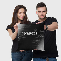 Подушка квадратная Napoli sport на темном фоне посередине, цвет: 3D-принт — фото 2