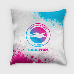 Подушка квадратная Brighton neon gradient style, цвет: 3D-принт
