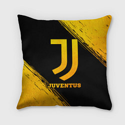 Подушка квадратная Juventus - gold gradient, цвет: 3D-принт