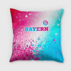 Подушка квадратная Bayern neon gradient style посередине, цвет: 3D-принт