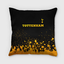 Подушка квадратная Tottenham - gold gradient посередине, цвет: 3D-принт