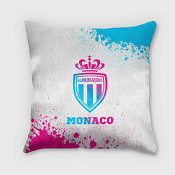 Подушка квадратная Monaco neon gradient style, цвет: 3D-принт