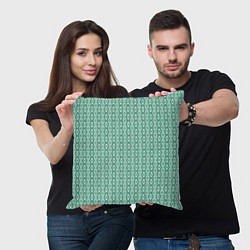 Подушка квадратная Ажурный светло-зелёный, цвет: 3D-принт — фото 2