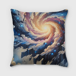Подушка квадратная Космическая галактика - нейросеть фантазия, цвет: 3D-принт