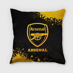 Подушка квадратная Arsenal - gold gradient, цвет: 3D-принт
