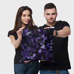 Подушка квадратная Кристаллизация темно-фиолетового, цвет: 3D-принт — фото 2