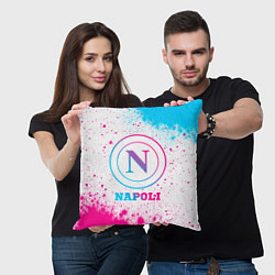 Подушка квадратная Napoli neon gradient style, цвет: 3D-принт — фото 2