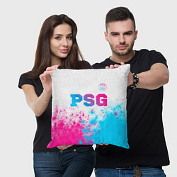 Подушка квадратная PSG neon gradient style посередине, цвет: 3D-принт — фото 2