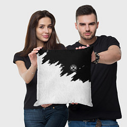 Подушка квадратная Borussia краски белые, цвет: 3D-принт — фото 2