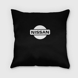 Подушка квадратная Nissan logo white, цвет: 3D-принт