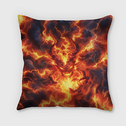Подушка квадратная Огненный демон, цвет: 3D-принт