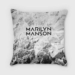 Подушка квадратная Marilyn Manson white graphite, цвет: 3D-принт
